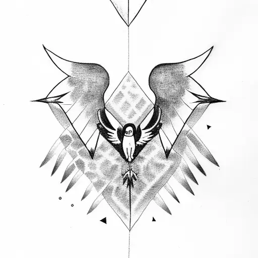 feminine raven and arrows tattoo design idea