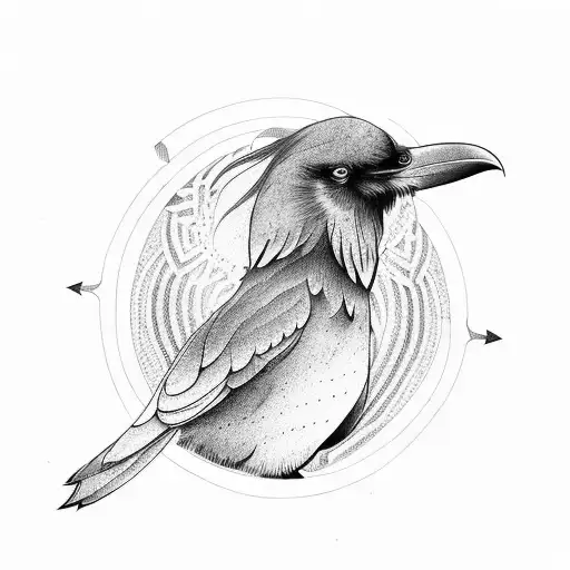 feminine raven and arrows tattoo design idea