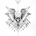 feminine raven and arrows tattoo design idea