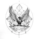 feminine raven and arrows tattoo design idea