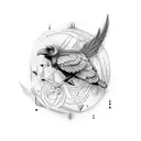 feminine raven and arrows tattoo design idea