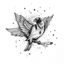feminine raven and arrows tattoo design idea