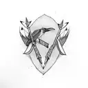 feminine raven and arrows tattoo design idea