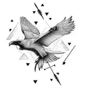 feminine raven and arrows tattoo design idea