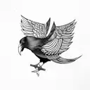 feminine raven and arrows tattoo design idea