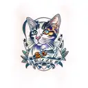 lizzie borden calico cat tattoo design idea