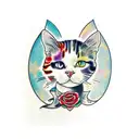 lizzie borden calico cat tattoo design idea