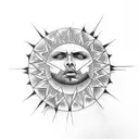 dark gothic sun tattoo design idea