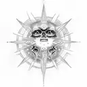 dark gothic sun tattoo design idea