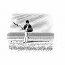 Cricketer in lavender field tattoo design idea