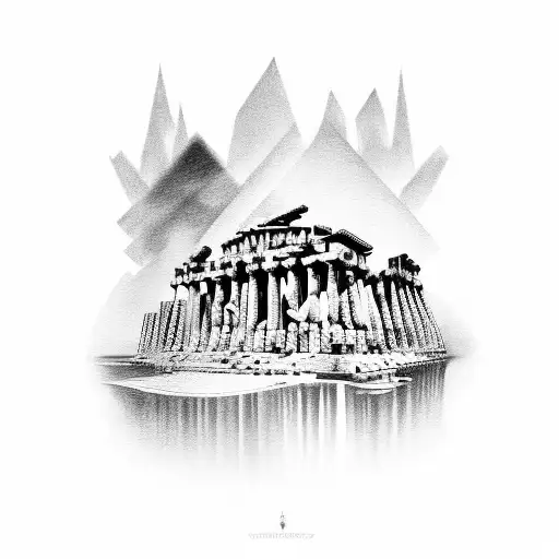 Greek god architecture  tattoo design idea