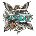 vw campervan tattoo design idea
