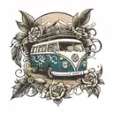 vw campervan tattoo design idea