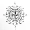 1800 London nautical theme, with compass and rope tattoo design idea