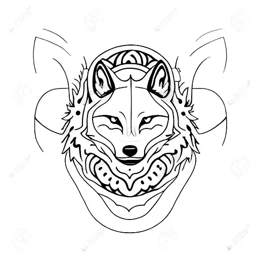 Yin and Yang with a wolf tattoo design idea