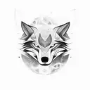 Yin and Yang wolf tattoo design idea