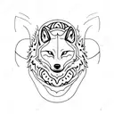 Yin and Yang with a wolf tattoo design idea