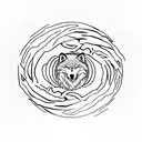 Yin and Yang with a wolf tattoo design idea