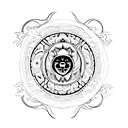 Yin and Yang with a wolf tattoo design idea