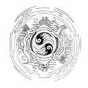 Yin and Yang with a wolf tattoo design idea