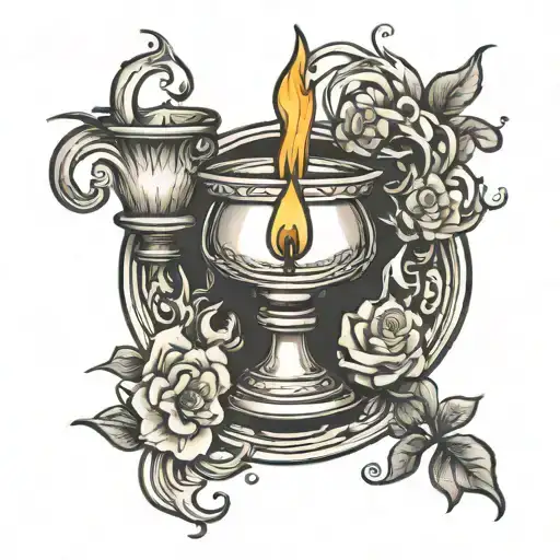 candle stick figure tattoo design idea