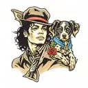 michael jackson and dog tattoo design idea