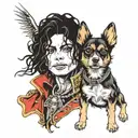 michael jackson and dog tattoo design idea