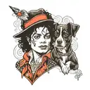 michael jackson and dog tattoo design idea