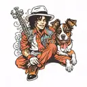 michael jackson and dog tattoo design idea