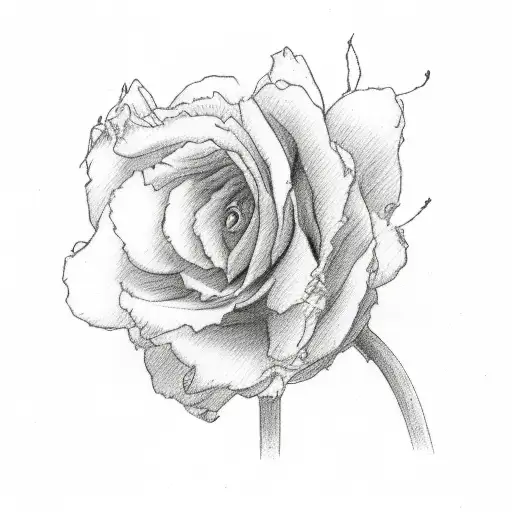 rosé pedals blowing in wind turning into April 12, 1956 tattoo design idea