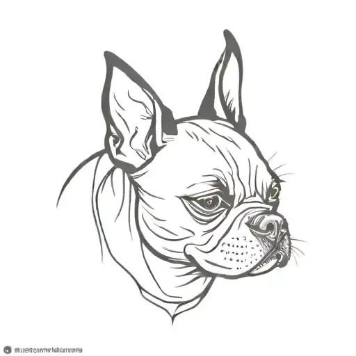 Boston terrier tattoo design idea