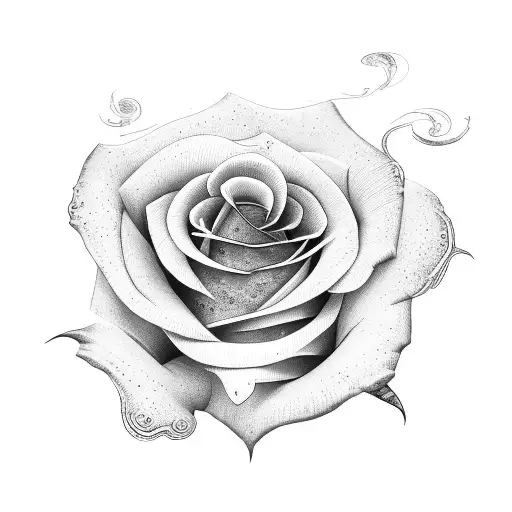 rose with script writing underneath tattoo design idea