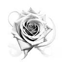 rose with scripts  tattoo design idea