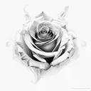 rose with scripts  tattoo design idea