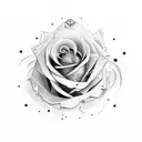 rose with script writing underneath tattoo design idea