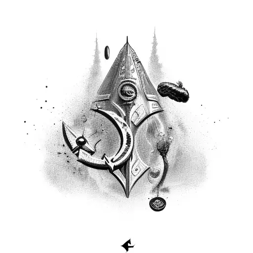 A marketing symbol infused with biblical imagery tattoo design idea