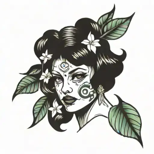 Girl where we see her anus tattoo design idea