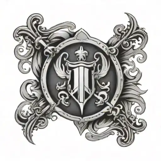 A Knights templar Shield in the center of a circle  tattoo design idea