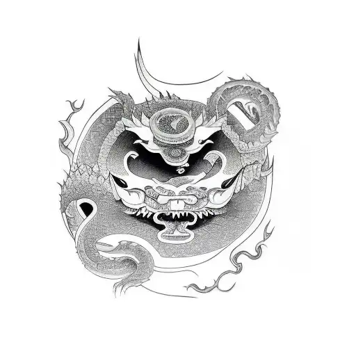 numbers 369 and 666 and 888 inside  tattoo design idea