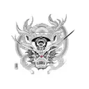 numbers 369 and 666 and 888 inside  tattoo design idea