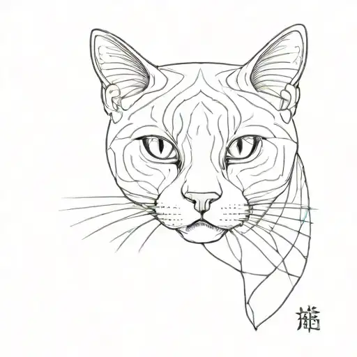japanese cat tattoo design idea