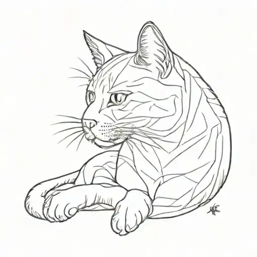 japanese cat tattoo design idea