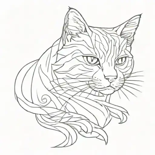 japanese cat tattoo design idea