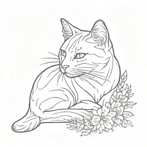 japanese cat tattoo design idea