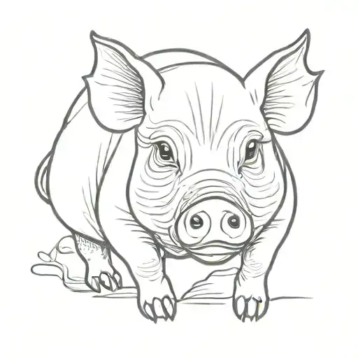 japanese pig tattoo design idea