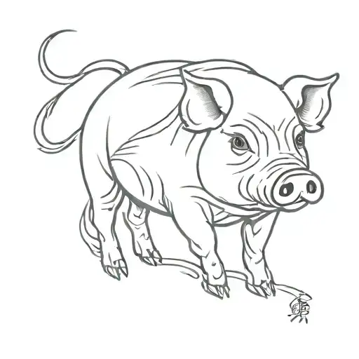 japanese pig tattoo design idea