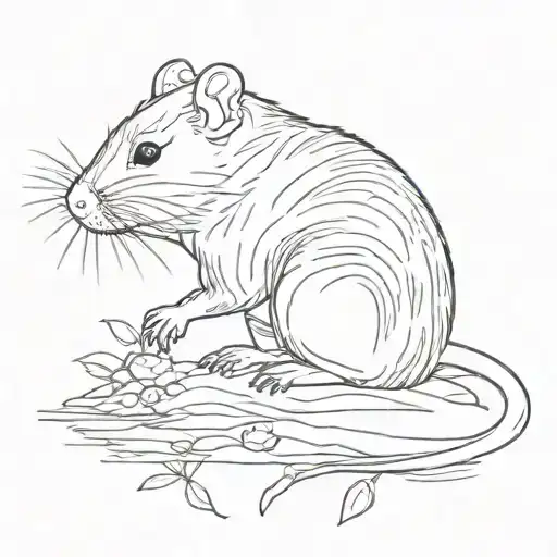 japanese rat tattoo design idea