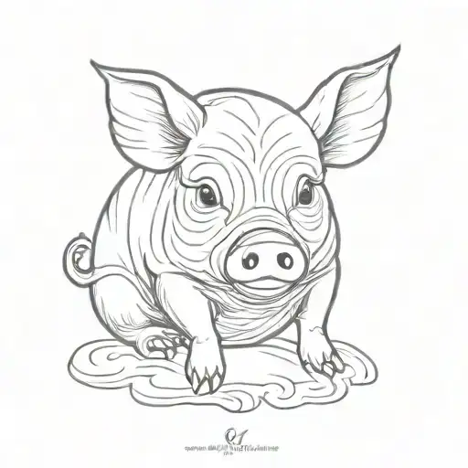 japanese pig tattoo design idea