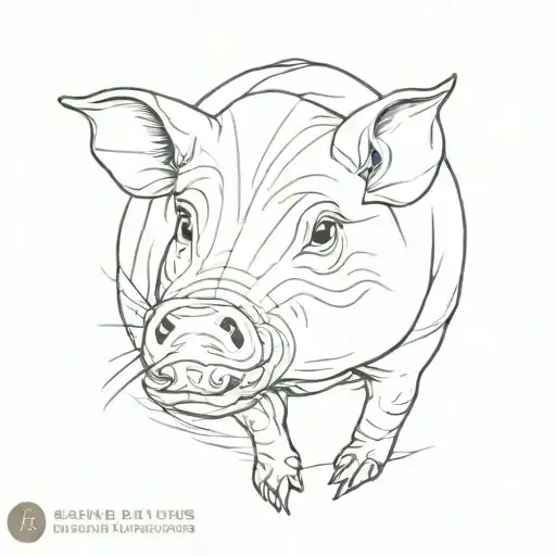 japanese pig tattoo design idea
