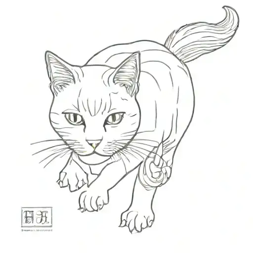 japanese cat tattoo design idea
